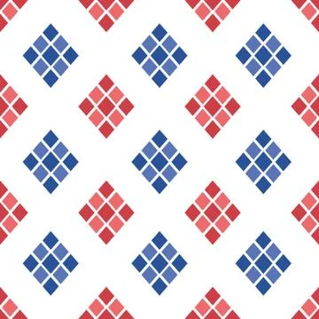 Geometric Diamond Seamless Pattern Vector on Isolated White Background Stock Illustration