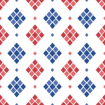 Geometric Diamond Seamless Pattern Vector on Isolated White Background Stock Illustration