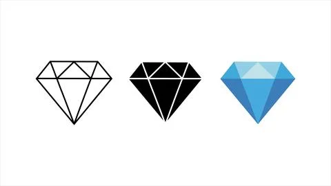 Geometric diamond shape icon set Stock Illustration