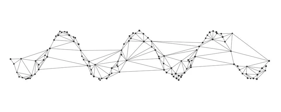 Geometric Diamond Wave Network Line Art Stockillustratie