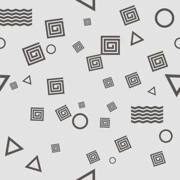 Geometric different black geometric shapes on white background Stock Illustration