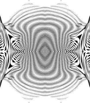 Geometric digital abstract background from lines and wavy stripes. Stock Illustration