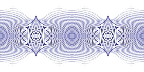 Geometric digital abstract border from lines and wavy stripes. Stock Illustration