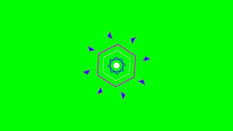 Geometric digital animation element featuring a rotating hexagonal pattern Stock Footage 341824284