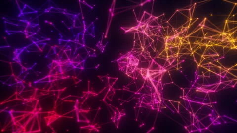 Geometric Digital Plexus Connection, Abstract Glowing Red Plexus Connection 動画素材 337864752