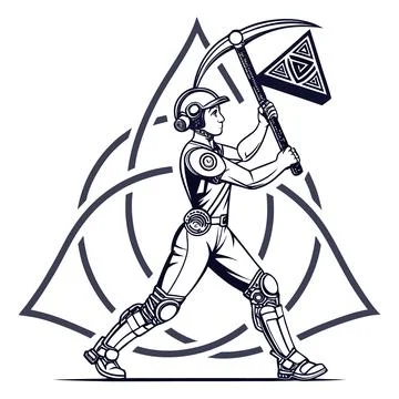 Geometric Digital Virtual Technology Stock Illustration