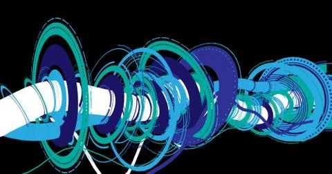 Geometric disk with different colors Stock Illustration