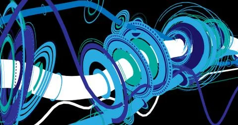 Geometric disk with different colors Stock Illustration