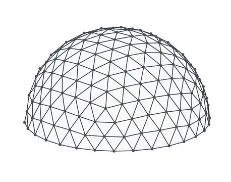 Geometric Dome Wireframe Structure Design Vector 스톡 일러스트