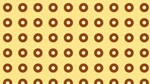 Geometric donut pattern with brown glaze and cream background Stock Illustration