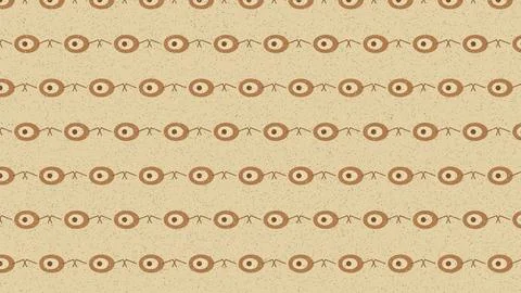 Geometric donut pattern with cream background and brown glaze Stock Illustration
