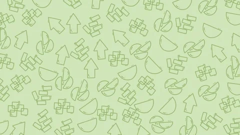 Geometric doodle pattern with an array of green arrows and abstract shapes. Stock-Footage 334368613