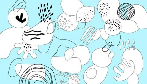 Geometric doodle shapes. Abstract background. Scribble style drawing elements Illustrazione stock