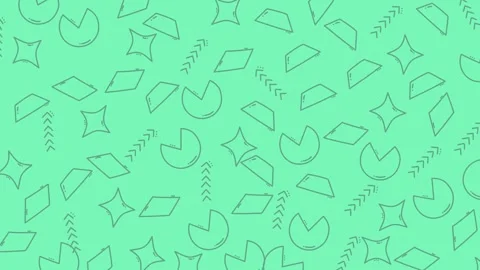Geometric doodle a teal background boasts various abstract geometric shapes Stock-Footage 334368621