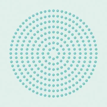 Geometric dot pattern circular arrangement turquoise dots minimalist design Illustrazione stock