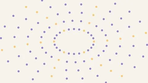 Geometric dot pattern forming abstract oval shape with purple and yellow do.. Stock Illustration