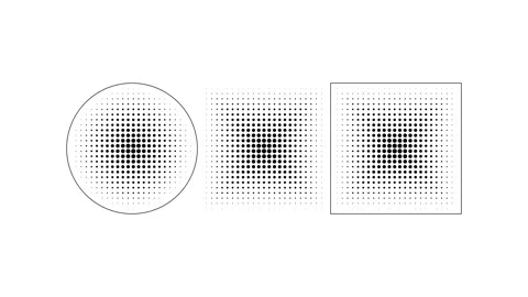 Geometric Dot Pattern Inside Different Shapes On Transparent Background Stock Footage 348430542