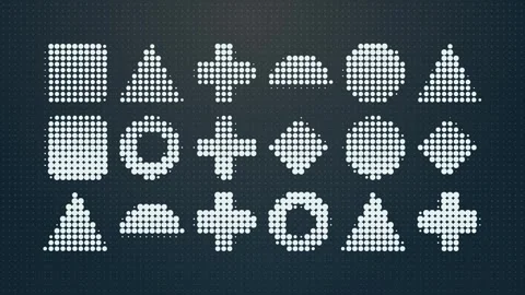 Geometric Dot Pattern Shapes Array Stock Footage 348216757