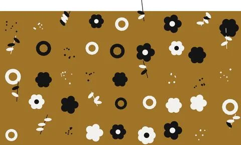 Geometric dots pattern with circles on brown background Stock Illustration