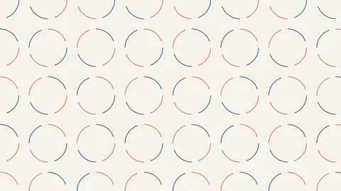 Geometric dotted circles pattern with partial outlines on white background Stock Illustration