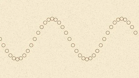 Geometric dotted line pattern with circular nodes on neutral sand background Stock Illustration
