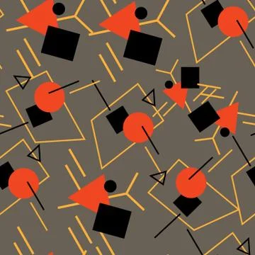 Geometric drops seamless pattern on grey backdrop Stock Illustration