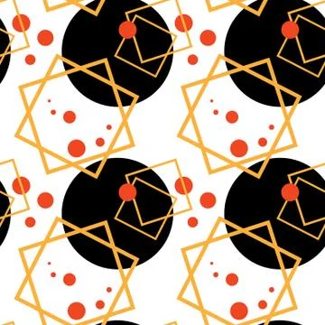 Geometric drops seamless pattern on white backdrop Stock Illustration