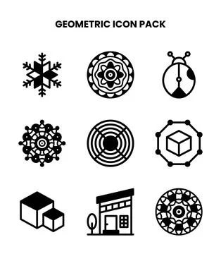 Geometric DuoTone Bundle Icons Pack 스톡 일러스트