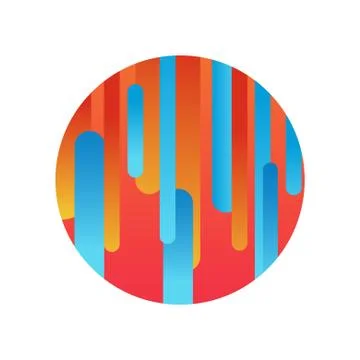 Geometric dynamic background with colorful rectangles with rounded edges. Stock Illustration