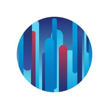 Geometric dynamic background with colorful rectangles with rounded edges. Stock Illustration