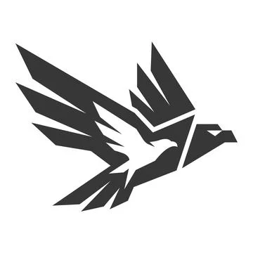 Geometric Eagle Bird Logo Design with Modern Flying Animal Symbol Stock Illustration