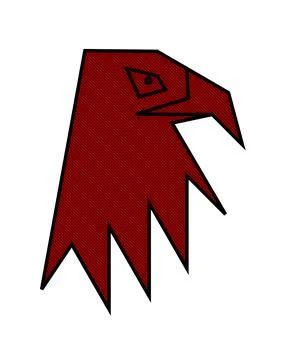 Geometric eagle head icon, Red hawk profile vector, Minimalist bird emblem Illustrazione stock