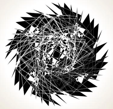 Geometric edgy random shape. Abstract textured design Stock Illustration