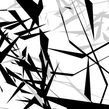 Geometric edgy rough pattern. Abstract black and white art. Stock-Illustration
