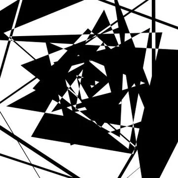 Geometric edgy rough pattern. Abstract black and white art. Illustrazione stock