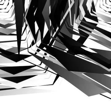 Geometric edgy rough pattern. Abstract black and white art. Illustrazione stock