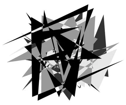 Geometric edgy shape, pattern. Rough, edgy geometric textured element Stock Illustration
