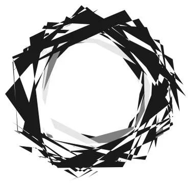 Geometric edgy shape, pattern. Rough, edgy geometric textured element Stockillustratie