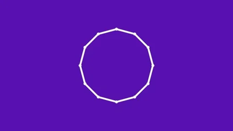Geometric Elastic Polygon Ring Animation Loop Background Stock Footage 333890080