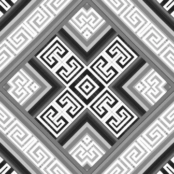 Geometric elegant striped greek vector seamless pattern. Ornamental geometric Stock Illustration