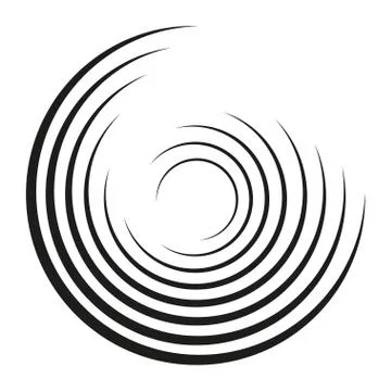 Geometric element of concentric circles. Black color on a white background. R Stock Illustration