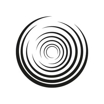 Geometric element of concentric circles. Black color on a white background. R Stock Illustration