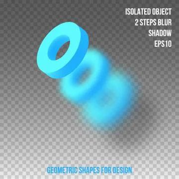 Geometric element for design. Isolated object with blur and shadow. 3D vector Stock Illustration