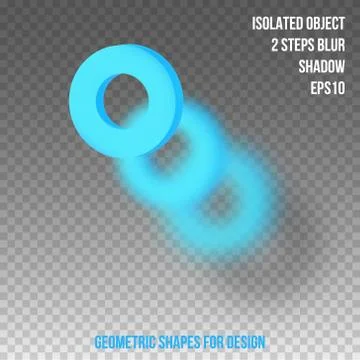 Geometric element for design. Isolated object with blur and shadow. 3D vector Stock Illustration