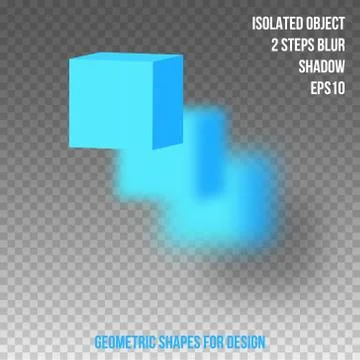 Geometric element for design. Isolated object with blur and shadow. 3D vector Stock Illustration