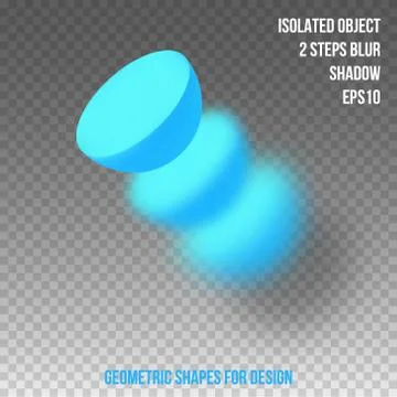 Geometric element for design. Isolated object with blur and shadow. 3D vector Stock Illustration