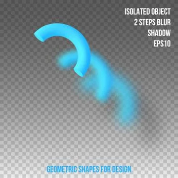 Geometric element for design. Isolated object with blur and shadow. 3D vector Stock Illustration