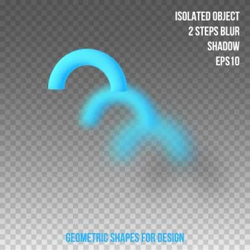 Geometric element for design. Isolated object with blur and shadow. 3D vector Stock Illustration