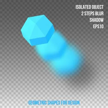 Geometric element for design. Isolated object with blur and shadow. 3D vector Stock Illustration