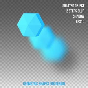 Geometric element for design. Isolated object with blur and shadow. 3D vector Stock Illustration